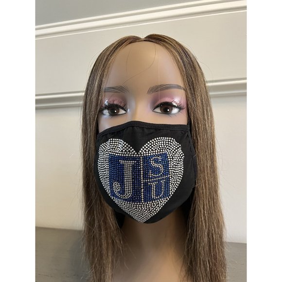 Jackson State University Bling Face Mask Heart - Picture 3 of 12